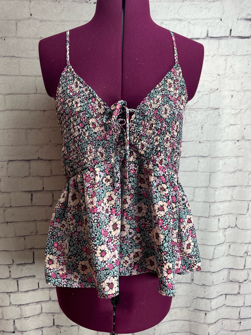 American Eagle Outfitters size large floral print Shirred tank top